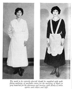 1920's maids - Google Search 1920s London, House Maid, Mystery Party, 20th Century Fashion, Singing In The Rain, Aprons Vintage