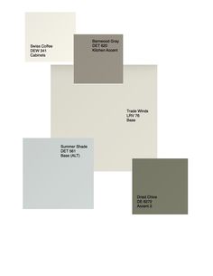 the different shades of paint that are used in this painting project, including gray and white