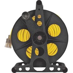 a reel with two yellow wires attached to it