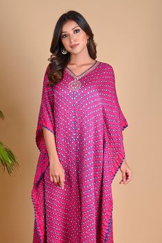 Buy Dyelogue Pink Gajji Silk Bandhani Kaftan Online | Aza Fashions Pink Zari Work Kaftan For Diwali, Pink Bohemian Traditional Wear With Resham Embroidery, Pink Zari Work Kaftan For Party, Designer Bandhani Print Kaftan For Navratri, Traditional Pink Kaftan With Resham Embroidery, Traditional Pink Kaftan With Traditional Drape, Pink Resham Embroidery Kaftan For Festivals, Pink Traditional Drape Kaftan For Festivals, Pink Resham Embroidery Kaftan For Diwali