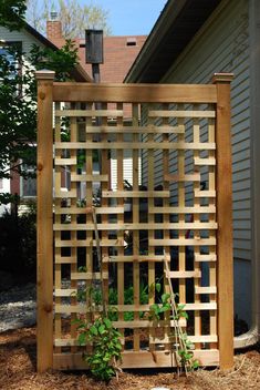 Living Wall: Create a living privacy wall with vertical planters or a trellis system filled with climbing plants. It's an eco-friendly option that provides privacy and greenery.  As for hashtags, here are some suggestions:  #BudgetBackyard #DIYFence #PrivacyWall #BackyardIdeas #OutdoorLiving #GreenPrivacy #SustainableGarden #NaturalFencing #CreativeFence #LowCostLandscaping Diy Garden Trellis, Wooden Trellis, Backyard Privacy, Outdoor Stuff, Backyard Fences, Privacy Fence, Fence Ideas