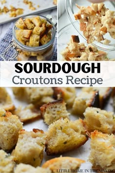 this is an image of sourdough croutons recipe