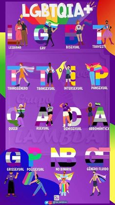 the poster shows different types of people in various colors and sizes, all with their names on