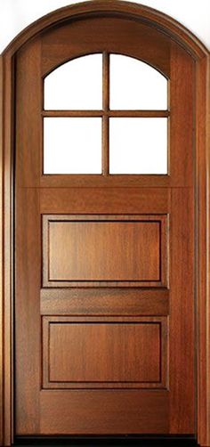 Arch Top, Craftsman, Dutch Exterior door (1 3/4) by DSA in Single Door in Wood and the pattern is Mahogany Dutch-4LT-Arched-E-01B-2PH Arched Exterior Doors, Craftsman Doors, Dutch Doors Exterior, Door Arch, Impact Doors, Single Door Design, Fiberglass Entry Doors, Wood Exterior, Door Crafts