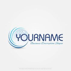 the logo for your name is made up of blue circles and waves on a white background