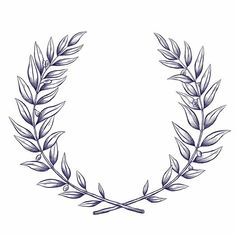 a laurel wreath with two sticks in the middle