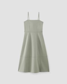 This piece features a midi length, fit-and-flare silhouette, spaghetti straps, bell-shaped skirt, and back zipper. Destination Vacation, Curated Outfit, Clothing Outfit Ideas, Vacation Destinations, The Dream, Tank Dress, Sage Green, Midi Length, Fit And Flare