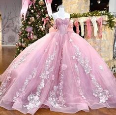 Glittering Pink Princess Quinceanera Dresses Bow Off -Shoulder Big Dresses Princesses, Ball Gowns Sweet 16, Princess Quinceanera Dresses, Dresses Bow, Xv Dresses, Quinceanera Pink, Quinceanera Themes Dresses, Charro Quinceanera Dresses, Quinceanera Dresses Pink