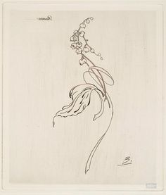 a drawing of a woman with flowers on her head and hands behind her back, in black ink