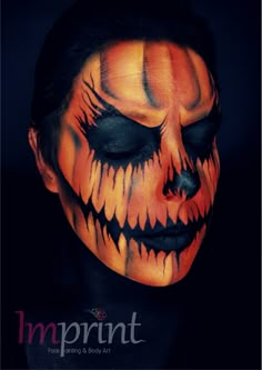 Scary Pumpkin Face Paint, Face Paint For Halloween, Makeup Extreme, Easy Halloween Face Painting, Pumpkin Face Paint, Halloween Makeup Witch, Scary Pumpkin Faces, Scarecrow Makeup