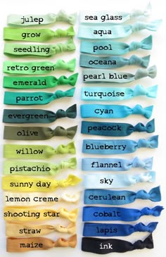 there are many different types of bow ties on this page, and each one has the same color