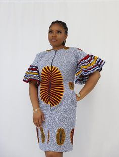 Aku African print midi dress/womenswear/occasion wear/ Mother's Day gift/ summer dress/summer wear/occasion dress Short Ankara Gowns Style, Short Ankara Gown, Nigerian Lace Styles Dress, Ankara Short Gown Styles, Kindergarden Activities, Ankara Gown, Ankara Gown Styles, African Wear Dresses, Lace Dress Styles