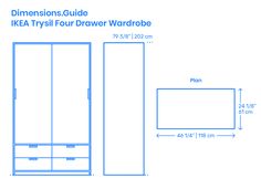 measurements for the ikea try four drawer wardrobe