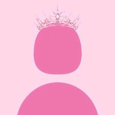 a pink background with a crown on top