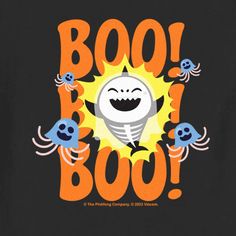 a black t - shirt with the words boo on it