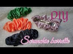 How I make Scrunchie Barrette./ Lhara's handmade - YouTube Scrunchie Barrette, Scrunched Hair, How To Make Scrunchies, Diy Hair Scrunchies, School Hair Bows, Scrunchie Styles, Sewing Machine Needle