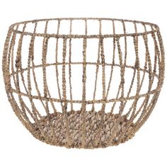 a basket made out of rope on a white background