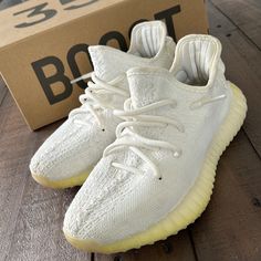 Used But Excellent Condition. Yellowing In Some Areas On Soles But No Stains, Tears Or Other Major Signs Of Wear. Soles Not Cleaned. Original Box And Packaging Included. Color: Cream Size: Us 4 (I Wear A Us Women’s 6 And These Fit Perfectly) Style: Cp9366 Released: April 2017 Luminous Colored Adidas Yeezy Boost 350 V2 Has A Cream White Upper, Core White Midsole And Camouflaged “Sply-350” Brandi G Across The Stripe On The Sides. This Item Is Not Eligible To Bundle. Owned In A Smoke-Free, Pet-Free Home. Colored Adidas, Adidas Shoes Yeezy, Sply 350, Yeezy Boots, Mens Yeezy, Yeezy Boost 350 V2, Yeezy 350, Yeezy Shoes, Adidas Yeezy Boost 350