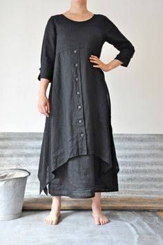 GRIS Tunik Linen, Sukienki Maksi, Stil Boho, Estilo Hippie, Mode Casual, Online Fashion Stores, Linen Dresses