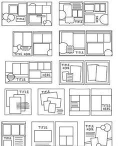 a bunch of different types of frames and pictures on a sheet of paper with the words,