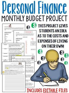 personal finance worksheet for students to help them learn how to make money in the classroom