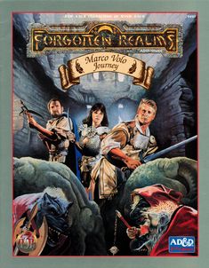 an image of the cover to forgotten realmss, featuring two men and a woman