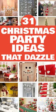 31 creative Christmas party décor ideas including table settings, wall decorations, and festive food arrangements. Snowman Place Setting, Ornament Exchange Party, White Christmas Party, 3d Paper Snowflakes, Cozy Gathering, Christmas Party Ideas, Grinch Christmas Party, Wall Christmas Tree, Christmas Party Themes