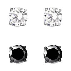 Elevate your style with the Brilliance Fine Jewelry Men's CZ Black and Clear Diamond Stud Earrings. These bold 8mm stud earrings feature a striking contrast between black and clear cubic zirconia stones, offering a sophisticated yet edgy look. Perfect for men who appreciate classic elegance with a modern twist, these earrings are crafted with precision to ensure a comfortable fit and lasting shine. Whether for everyday wear or a special occasion, these studs add a sleek and fashionable touch to any ensemble. Size: One Size.  Gender: male.  Age Group: adult. Men Earrings, Diamond Stud Earrings, Edgy Look, Diamond Stud, Stud Earrings Set, Cz Diamond, Beautiful Gift Boxes, Classic Elegance, Diamond Earrings Studs