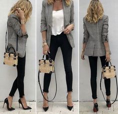 Business Event Outfit Classy, Fashionable Work Outfit, Chique Outfits, Office Outfit, Office Dress, Summer Work Outfits, Double Denim, Mode Casual, Stylish Work Outfits