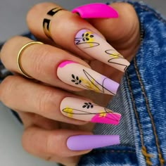 Beach Nails Art, Unghie Nail Art, Acrylic Nails Coffin Short, Beach Nails, Beautiful Nail Designs, Coffin Nails Designs, Fancy Nails, Pretty Acrylic Nails, Dope Nails