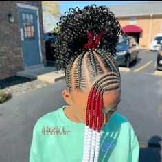 Hairstyles For Natural Hair Kids, Braided Ponytail Hairstyles Black Kids, Short Curly Bobs, Kid Braids, Styles For Curly Hair, Braid Styles For Girls, Curly Bobs, Kid Hairstyles