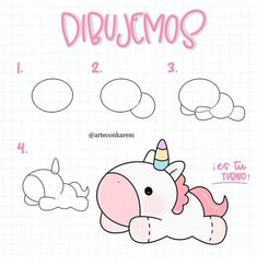 the instructions for how to draw an elephant with a unicorn's head and tail