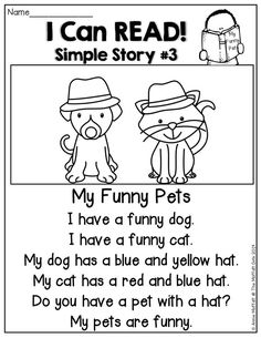 I Can Read Simple Stories, Simple Reading For Kindergarten, Kindergarten Stories, Phonics Fluency, Preschool Reading, English Reading