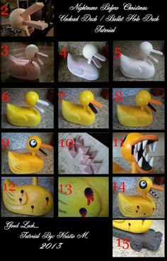 instructions to make a rubber ducky with teeth and mouth for your child's room