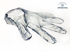 a drawing of a pair of white gloves