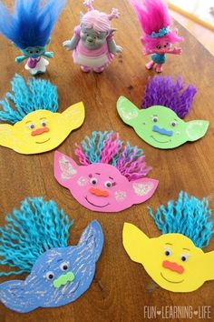 the little mermaids are all made out of paper and some other things to decorate