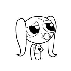 a cartoon girl with long hair and big eyes