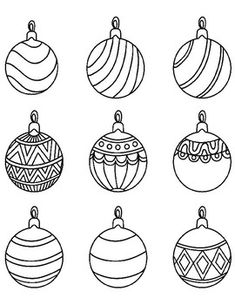 christmas ornaments coloring pages for kids and adults to print on the wall or use as decorations