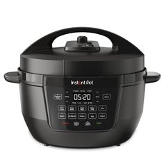 an instant pot is shown with the lid open and it's time to cook