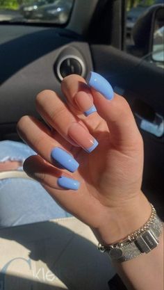 Blue Nail Ideas Acrylic, Nail Ideas Blue, Blue Nail Ideas, Nail Ideas Acrylic, Pretty Gel Nails, Blue Nail, Shellac Nails