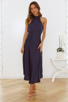 No Tears Here Maxi Dress Navy | Hello Molly Extra Dress, Chiffon Midi Dress, Neck Bodycon Dress, Soft Curls, Maxi Dress Navy, Pretty Style, Draped Dress, Kimono Dress, No Tears