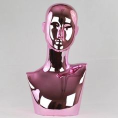 MN-442 Chrome Female Abstract Mannequin Head Display with Pierced Ears – DisplayImporter Chrome Mannequin, Full Ear Piercings, Crystal Point Jewelry, Mannequin For Sale, Chrome Pink, Rainbow Bar, Head Display, Sunglasses Display, Gold Bar Earrings