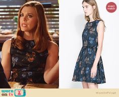 AnnaBeth’s black floral dress on Hart of Dixie.  Outfit Details: http://wornontv.net/30184/ #HartofDixie Win Lotto, Crossover Dress, Black Floral Dress, Dress Fitted, Fashion Icons