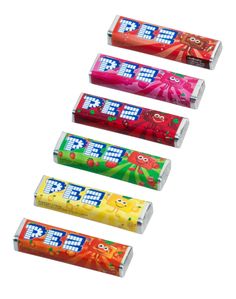 four candy bars with different flavors on them