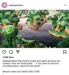 an image of a cartoon land with trees and plants on it, in the middle of a