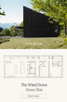 the wind down home plan is shown in black and white