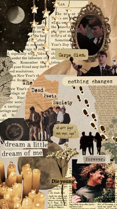 collage with images and words about love