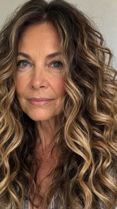 Long Hairstyles for Women Over 60 Classy Curly Hairstyles, Curly Balayage Hair, Volume Haircut, Braided Pigtails, Long Curly Haircuts, Long Hairstyles For Women, Rocker Hair, Hair Over 50, Hairstyles For Women Over 60