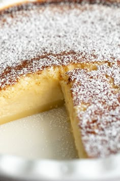 custard impossible pie with text overlay