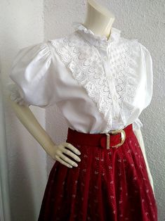 70s folk blouse, open lace blouse, 40 size, austrian blouse, ruffled plastron lace blouse, romantic feminine edwardian victorian style blouse. please check the measurements before ordering measurements laying flat : shoulders :35 cm (14 inches) bust:50cm (19,5 inches) total lenght:62 cm (24,5 inches) sleeve lenght :37cm (14,5 inches) Edwardian Shirt, Victorian Blouse, Frilly Blouse, Romantic Blouses, Feminine Blouses, Victorian Clothing, Simple Blouse, Fancy Blouses, Style Blouse